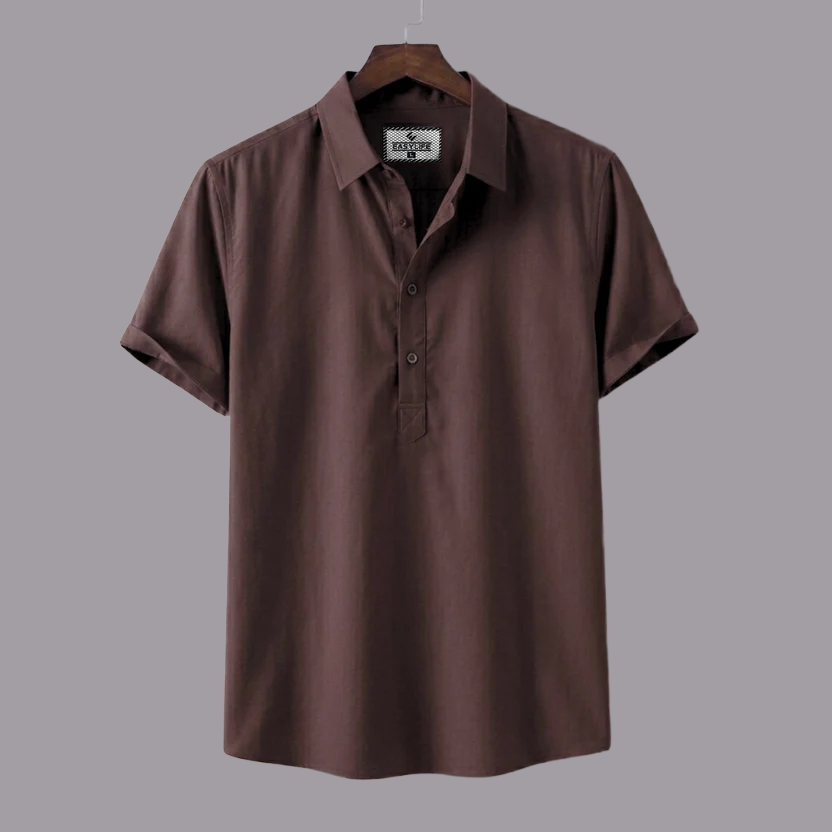 Premium Half Sleeve Cotton Katua - Chocolate