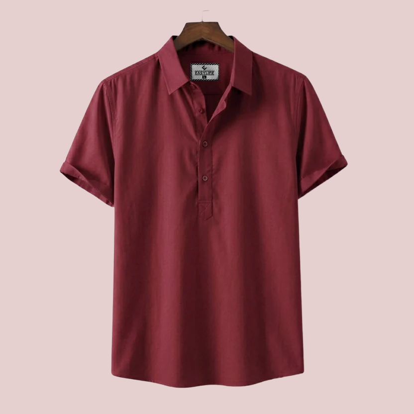 Premium Half Sleeve Cotton Katua - Men's Maroon