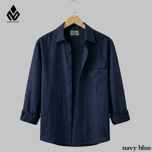 Single Pocket Casual Shirt - Navy