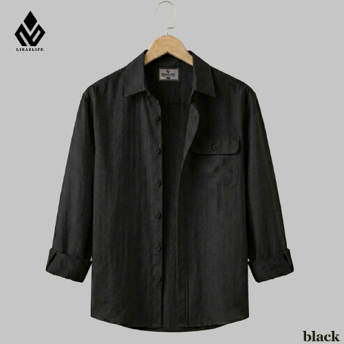 Single Pocket Casual Shirt - Black