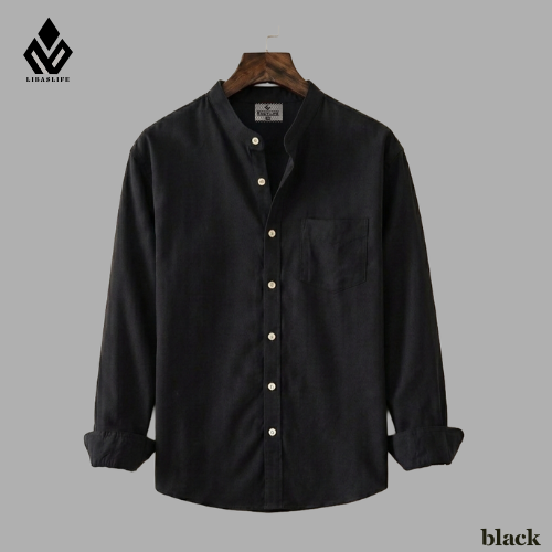 Single Pocket Casual Shirt -Black