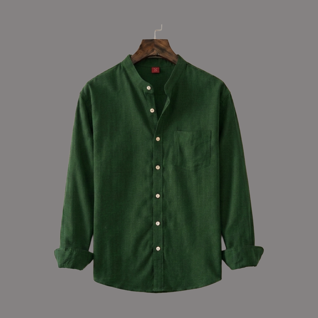 Single Pocket Casual Shirt -Green