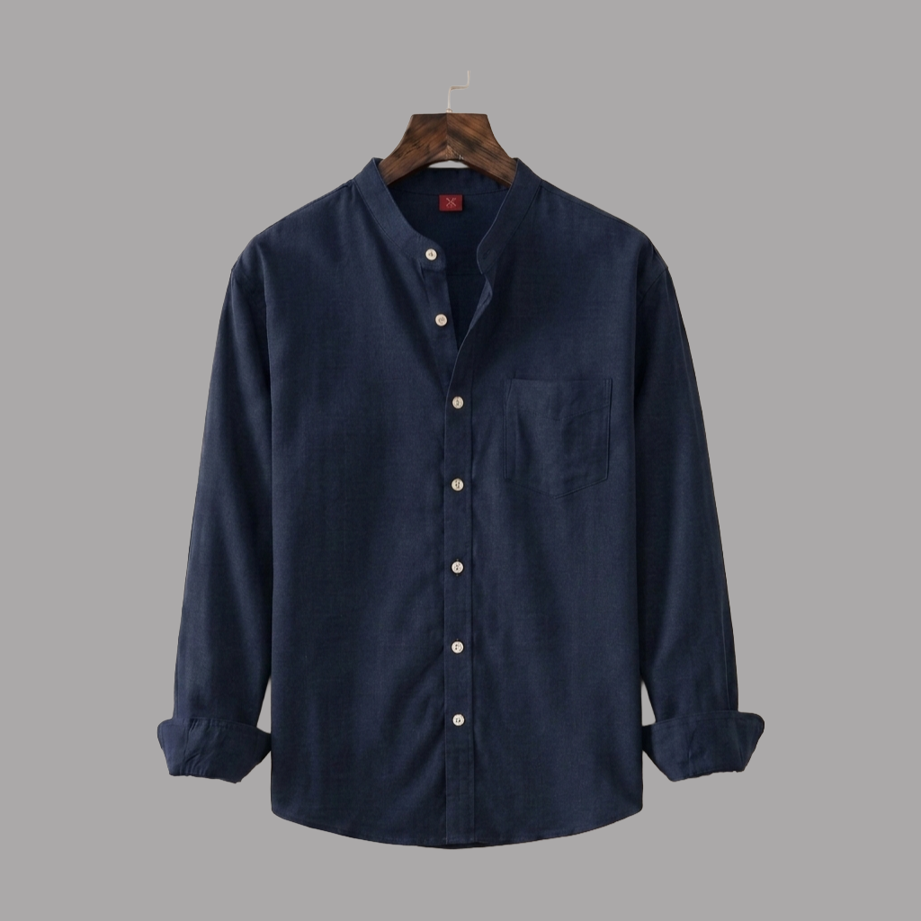 Single Pocket Casual Shirt -Navy