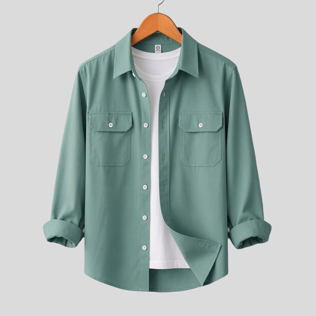 Two Pocket Sea Green Color Shirt