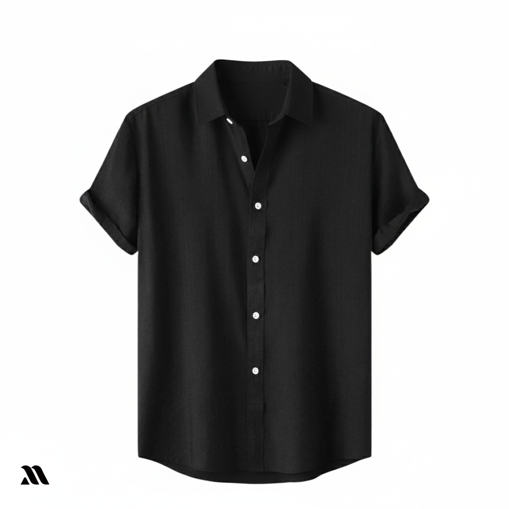 PREMIUM HALF SLEEVE SHIRT-Black