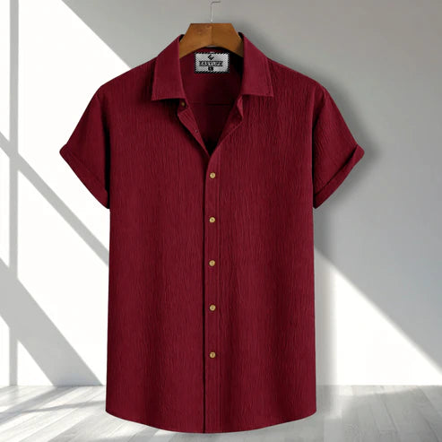 Zafran Half Sleeve Casual Shirt - Marron