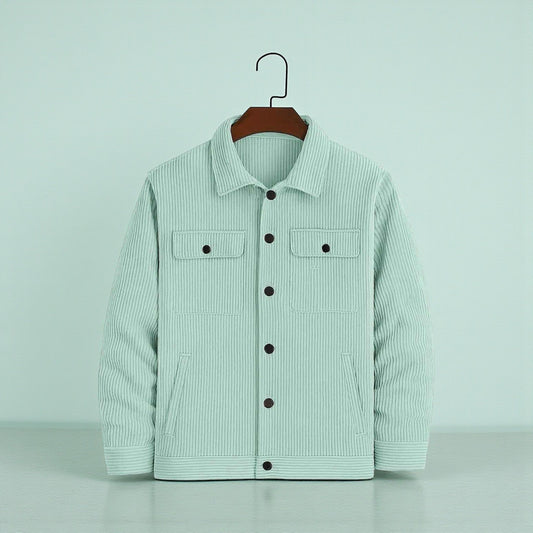 Men's Corduroy Light Weight Jackets - Light Moss Green