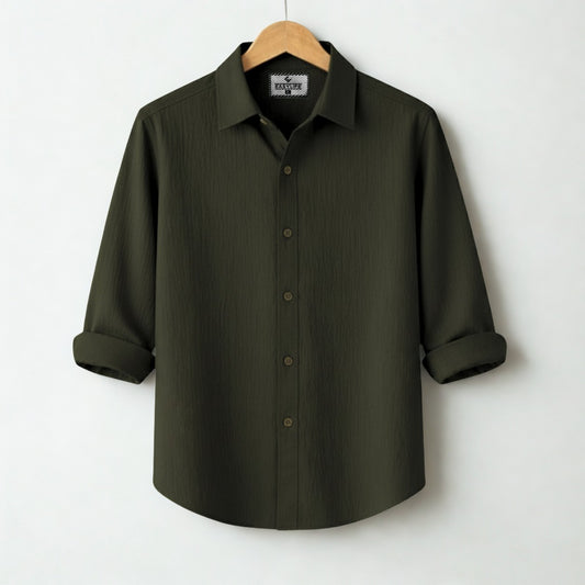 Zafran Full Sleeve Casual Shirt - Olive