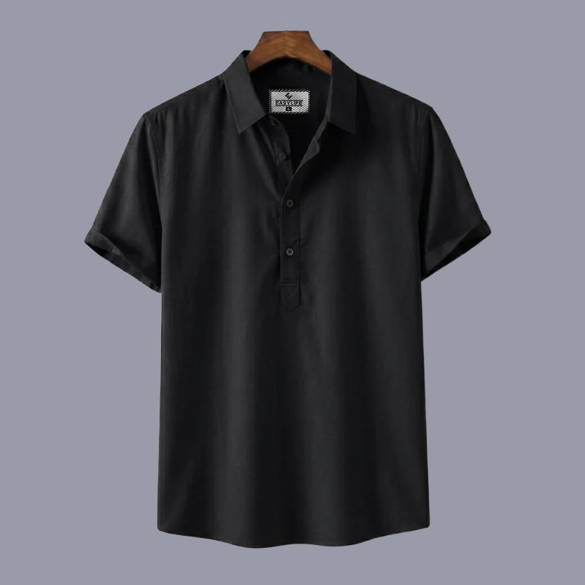 Premium Half Sleeve Cotton Katua - Black