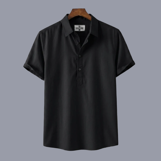 Premium Half Sleeve Cotton Katua - Black