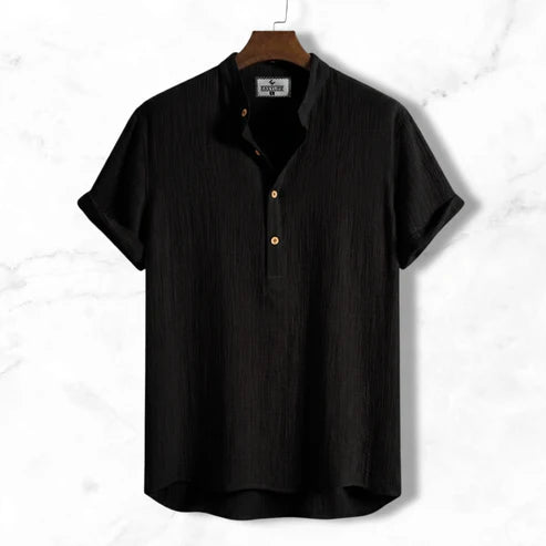 China Cotton Half Sleeve Katua - Black