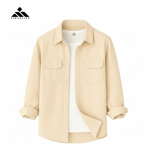 Premium Tow Procket  Shirt -Cream