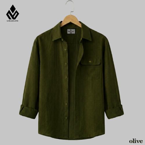 Single Pocket Casual Shirt - Olive