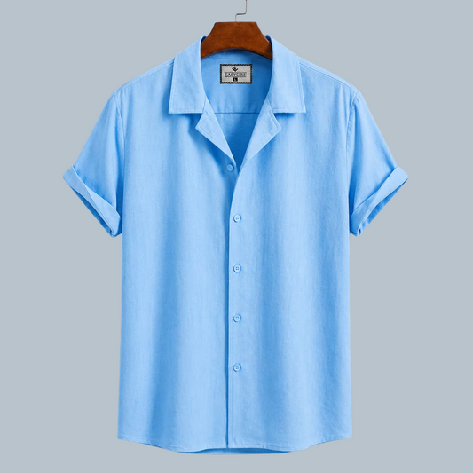 Cuban Half Sleeve Shirt -Sky Blue