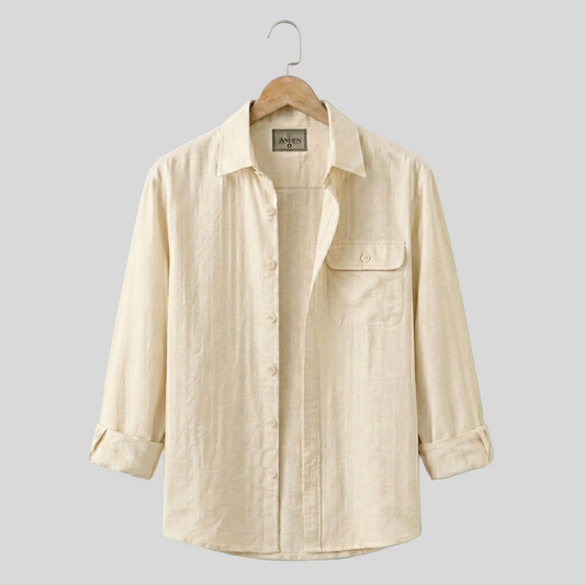 Single Pocket Casual Shirt - Cream