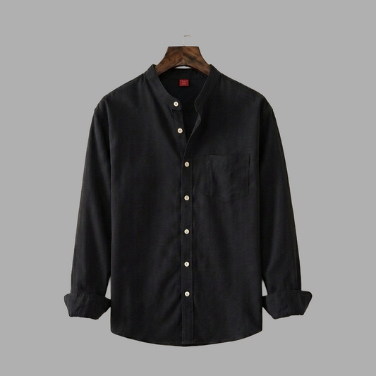 Single Pocket Casual Shirt -Black