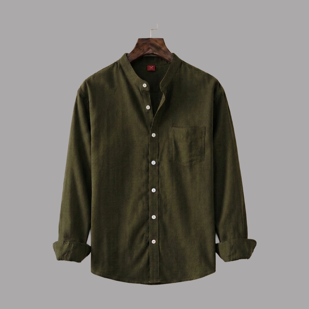 Single Pocket Casual Shirt -Olive
