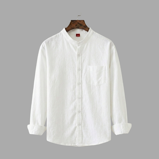 Single Pocket Casual Shirt -White