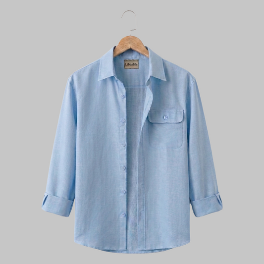 Single Pocket Casual Shirt -Light Sky Blue