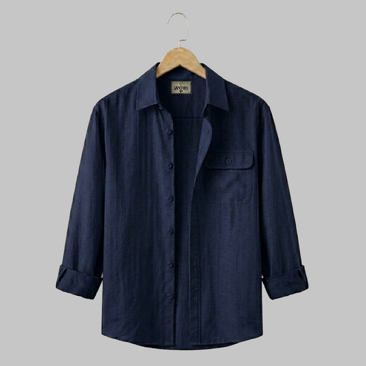 Single Pocket Casual Shirt - Navy