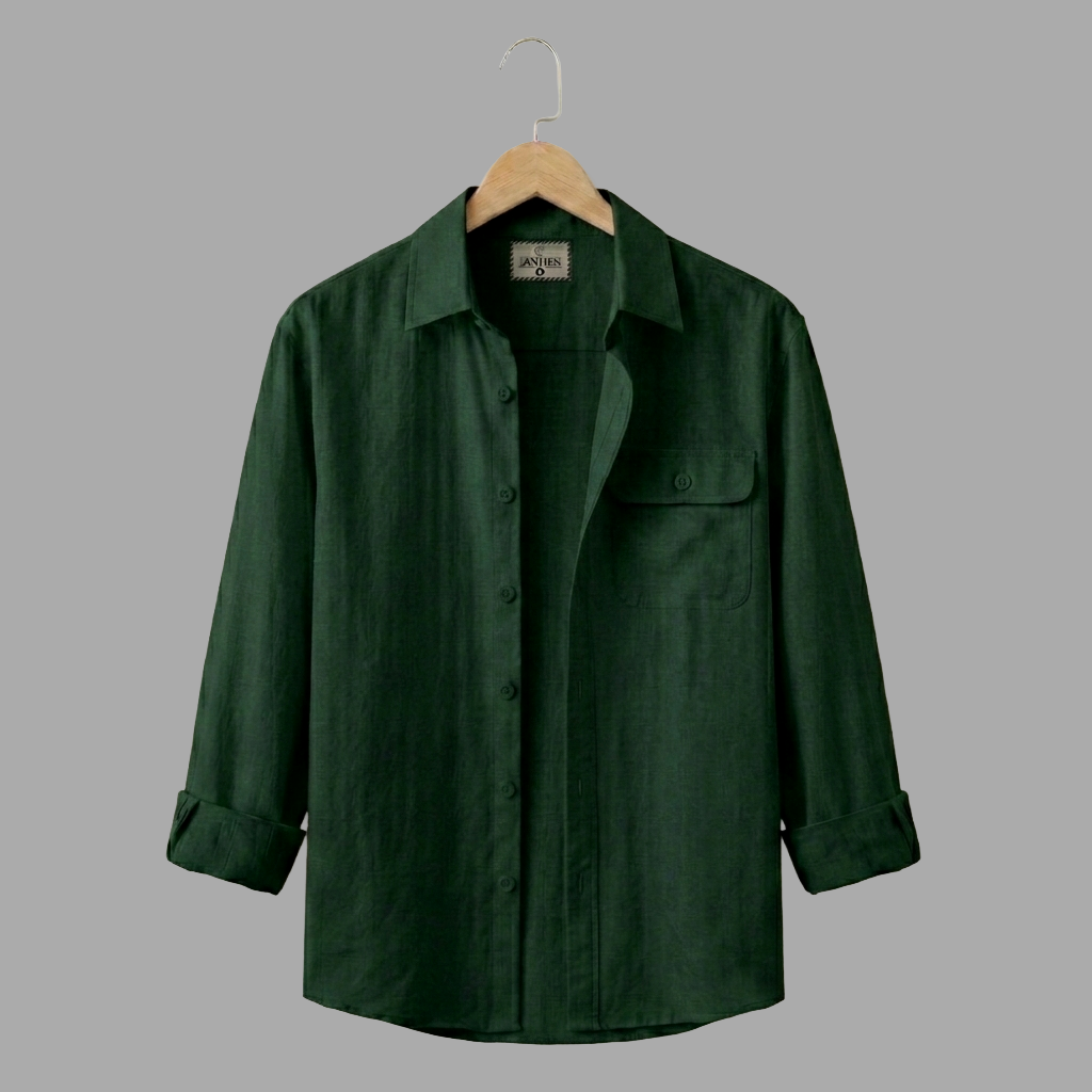 Single Pocket Casual Shirt - Green