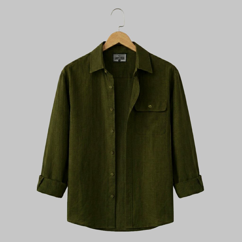 Single Pocket Casual Shirt - Olive