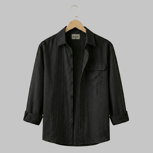 Single Pocket Casual Shirt - Black