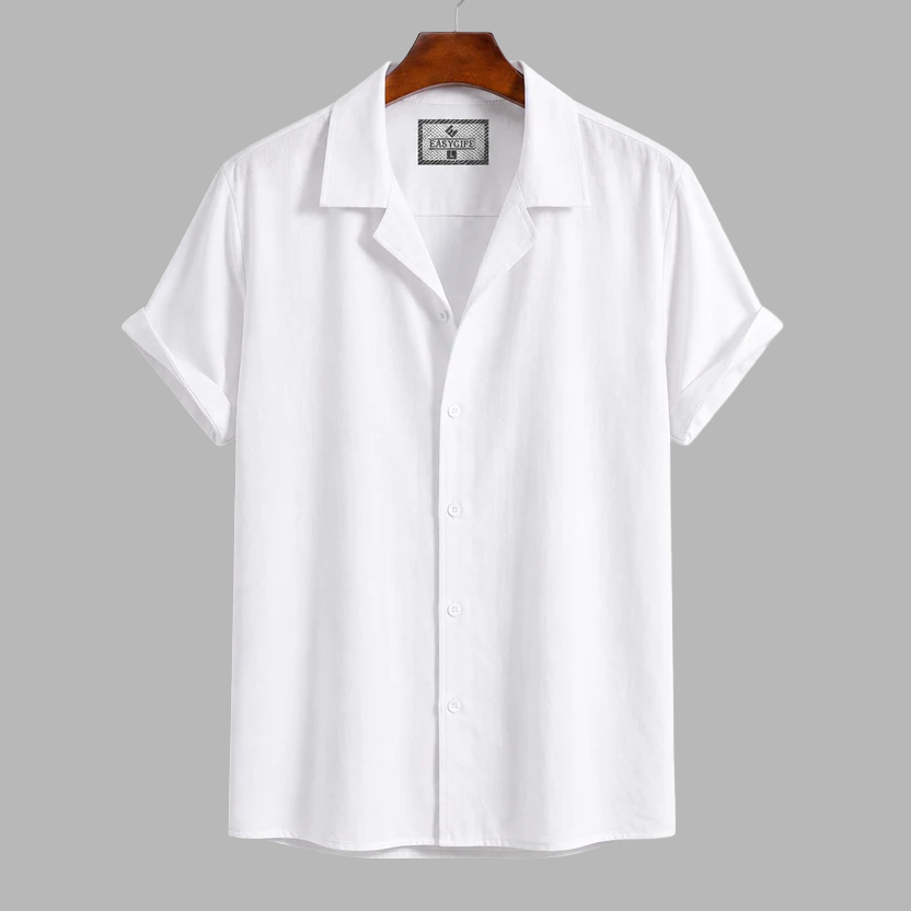 Cuban Half Sleeve Shirt - White