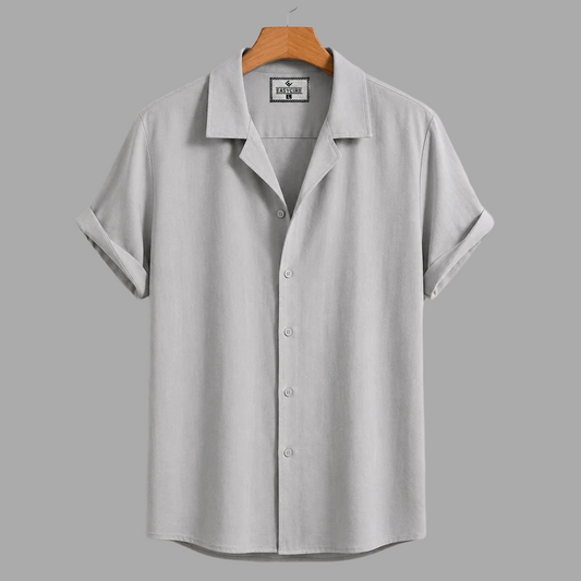 Cuban Half Sleeve Shirt - Ash
