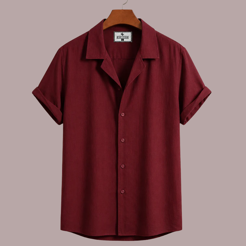 Cuban Half Sleeve Shirt - Marron